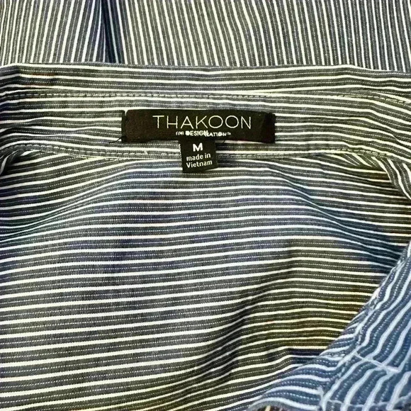 Thakoon For Design Nation Button Down Collared Chambray Stripe Shirt Women’s M - Picture 7 of 8